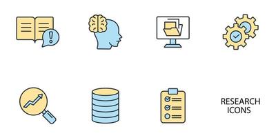 research icons set .  research pack symbol vector elements for infographic web