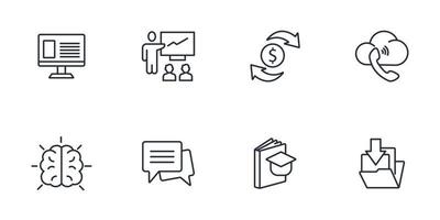 e-learning icons set .  e-learning pack symbol vector elements for infographic web