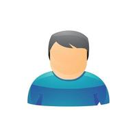 vector illustration of male character in blue shirt, user. vector design 3 d