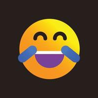 Vector gradient emoticon icon illustration, laugh, sweet smile. Vector design that is very suitable for websites, apps, banners. Orange and yellow gradient.