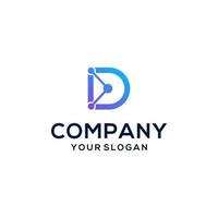 Letter d logo design with concept technology vector