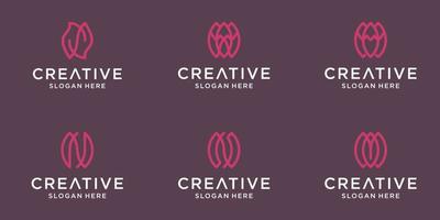 ornamento elegante diseño de logotipo abstracto para belleza negocios cosméticos yoga spa y bienestar vector