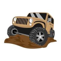 offroad car vector illustration crossing the terrain