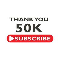 thank you 50 k subscribe banner art vector illustration