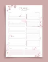 Travel planner. Travel planner template. Habit tracker. Blank template. Vector illustration. Minimal style. Clean style. Daily to do. Cute style.