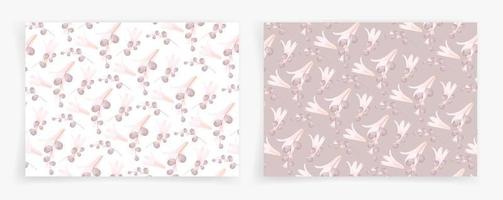 Pink flower pattern on white background. Pastel floral pattern wallpaper. Pattern for fabric or paper. vector