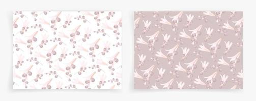 Pink flower pattern on white background. Pastel floral pattern wallpaper. Pattern for fabric or paper. vector