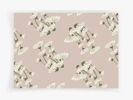 White flower pattern on pink background. Pastel floral pattern wallpaper. Pattern for fabric or paper. vector