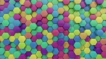 Vivid colored Hexagon elements Loop