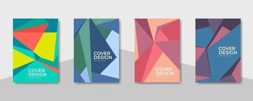 Cover design template with abstract low poly design vector