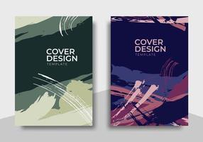 Cover design template with abstract brush stroke design vector