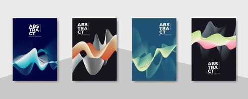 Cover design template in colorful abstract wave modern style vector