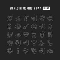 Vector Line Icons of World Hemophilia Day