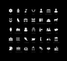 Set of simple icons of Athens vector