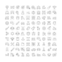 Set of linear icons of Auto Service vector