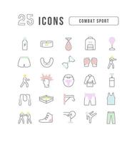 Set of linear icons of Combat Sport