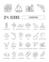 Set of linear icons of Canberra vector