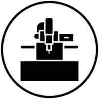 estilo de icono de máquina cnc vector