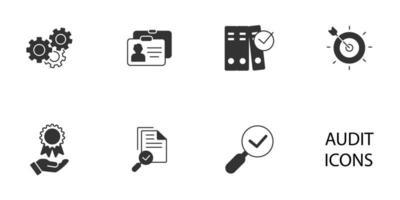 conjunto de iconos de auditoría. elementos de vector de símbolo de paquete de auditoría para web de infografía