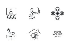 conjunto de iconos de trabajo inteligente desde el hogar. trabajo inteligente desde elementos de vector de símbolo de paquete de casa para web de infografía