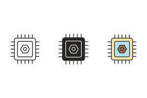 bios chip iconos símbolo elementos vectoriales para infografía web vector