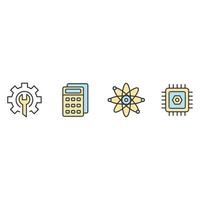 STEM icons set . STEM pack symbol vector elements for infographic web