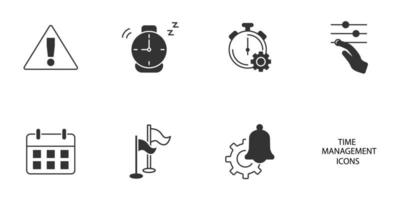 conjunto de iconos de gestión del tiempo. elementos de vector de símbolo de paquete de gestión de tiempo para web de infografía