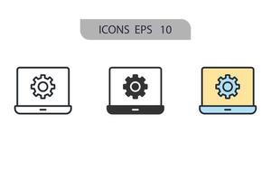 iconos portátiles símbolo elementos vectoriales para web infográfico vector