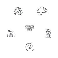 The Five elements of Ayurveda icons set .  The Five elements of Ayurveda pack symbol vector elements for infographic web