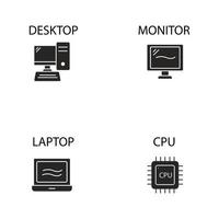 conjunto de iconos de componentes de computadora. componentes de computadora paquete de elementos de vector de símbolo para web de infografía