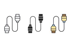 iconos de cable símbolo elementos vectoriales para web infográfico vector