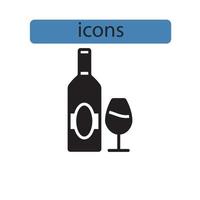 Wine bottle icons symbol vector elements for infographic web