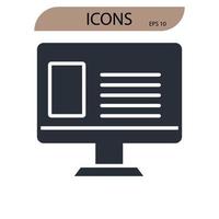 Website icons symbol vector elements for infographic web