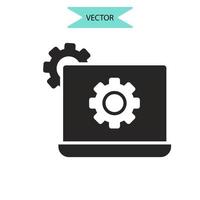 iconos de gestión de operaciones símbolo elementos vectoriales para web infográfico vector