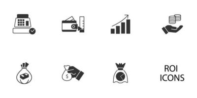 Return on investment icons set . Return on investment pack symbol vector elements for infographic web