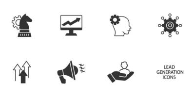 lead generation icons set .  lead generation pack symbol vector elements for infographic web