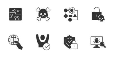 cyber security and brech data web icons set .  cyber security and brech data web pack symbol vector elements for infographic web