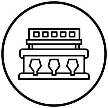 estilo de icono de máquina clasificadora vector