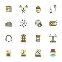 computer components icons set . computer components pack symbol vector elements for infographic web