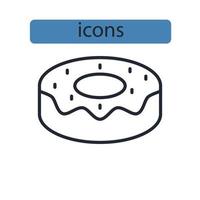 postre iconos símbolo elementos vectoriales para infografía web vector