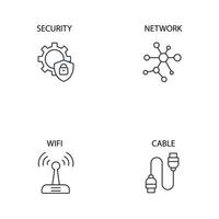 conjunto de iconos de componentes de computadora. componentes de computadora paquete de elementos de vector de símbolo para web de infografía