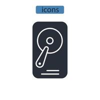 HDD icons symbol vector elements for infographic web