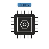 bios chip iconos símbolo elementos vectoriales para infografía web vector