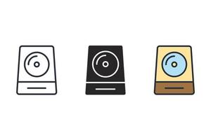 DVD icons symbol vector elements for infographic web
