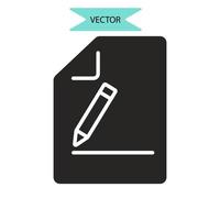 Contract icons symbol vector elements for infographic web