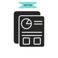 resumen ejecutivo iconos símbolo elementos vectoriales para infografía web vector