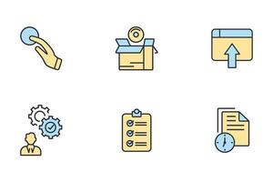 release managing icons set . release managing pack symbol vector elements for infographic web