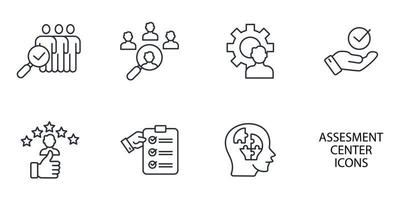 personal audit and assessment center Human resources icons set . personal audit and assessment center Human resources pack symbol vector elements for infographic web