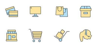 online shopping icons set .  online shopping pack symbol vector elements for infographic web