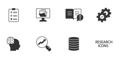 research icons set .  research pack symbol vector elements for infographic web